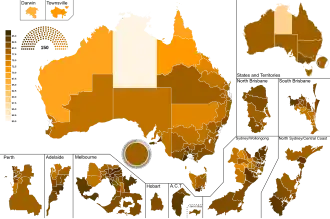 Taux de participation par circonscriptions et états/territoires