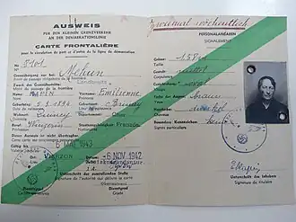 Ausweis de la Seconde Guerre mondiale