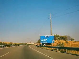 La E806 à proximité de Torres Novas