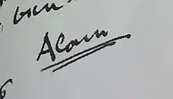 signature d'Émile-Auguste Chartier