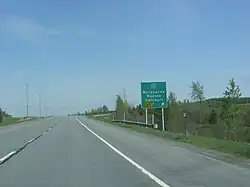 Approche de l'échangeur de l'A-55 avec la route 243 à Melbourne.