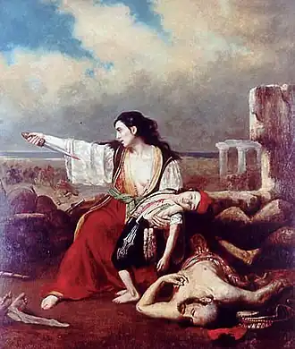 Scène de l' Exodos. par E. de Lansac (1828).