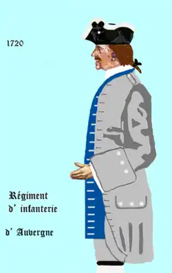 régiment d'Auvergne de 1720 à 1734