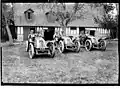 Avant le Grand Prix de l'ACF, fin juin 1907, équipe Renault à Bracquemont, (de g. à d. Szisz, Edmond, Richet)