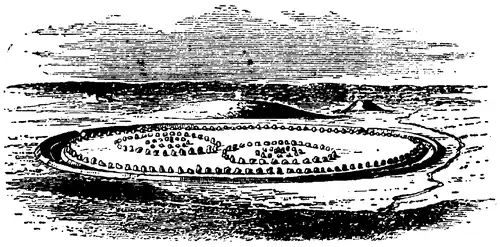 Avebury henge dans une illustration du XIXe&nbsp;siècle