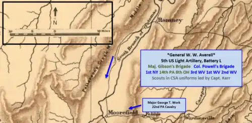  vieille carte décrivant la force d'Averell