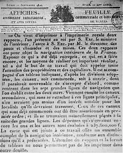 Avis relatif à la publication du Rapport au Roi (Nantes 1820),.