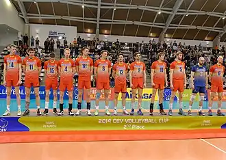 Le Goubernia Nijni Novgorod en finaliste de la CEV Cup 2014 à Paris, le 29 mars 2014