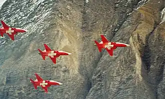 Vol de la patrouille suisse à l'Axalp&nbsp;(de)