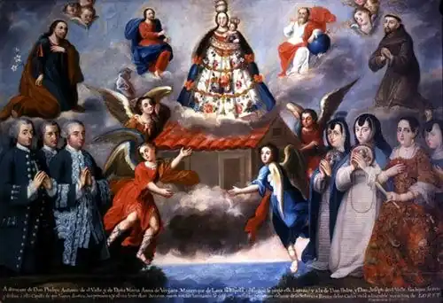 Josep Antonio de Ayala, La familia del Valle a los pies de la Virgen de Loreto&nbsp;(es), 1769.