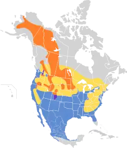Répartition de Aythya valisineria selon les saisons