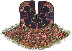 La broderie de soie sur le velours datant du XVIIIe siècle, Gandja, Azerbaïdjan