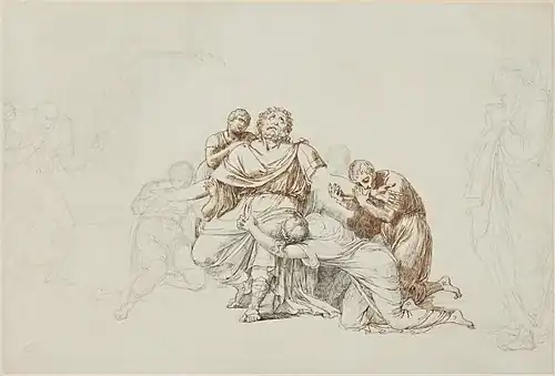 Œdipe aveugle recommande sa famille aux dieux, Stockholm, Nationalmuseum.