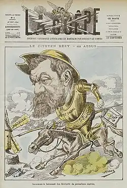 Caricature de Jean Bézy (La Guêpe, 28 mai 1892).