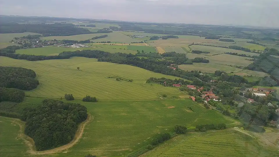 Vue aérienne de Běstvina.