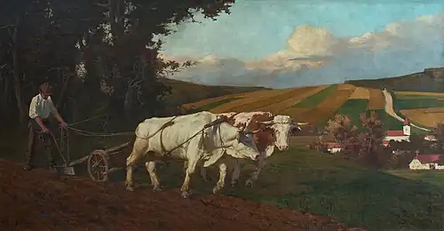 Bœufs tirant une charrue, 1906, Astrakhan, Galerie d'art d’État Pavel Dogadine