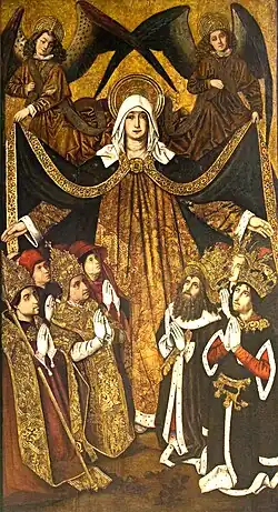 Mère de Dieu de la miséricorde par Bartolomé Bermejo et Martin Bernat, vers 1480 (Saragosse).