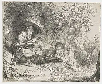 Rembrandt :L’espiègle, 1642