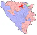 Localisation de la ville de Doboj en Bosnie-Herzégovine
