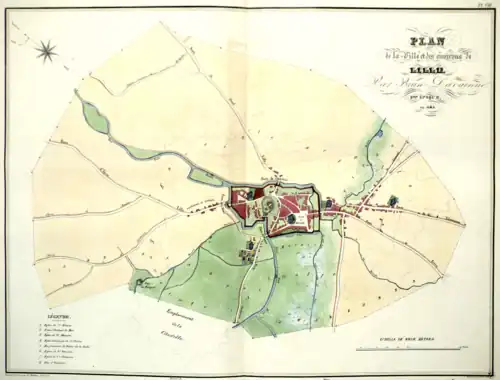 Le canal comme fossé de l'enceinte au XIIe&nbsp;siècle.