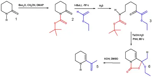 Synthèse de la 6-acétyl-1,2,3,4-tétrahydropyridine