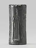 Sceau-cylidre en hématite d'époque paléo-babylonienne. Walters Art Museum.