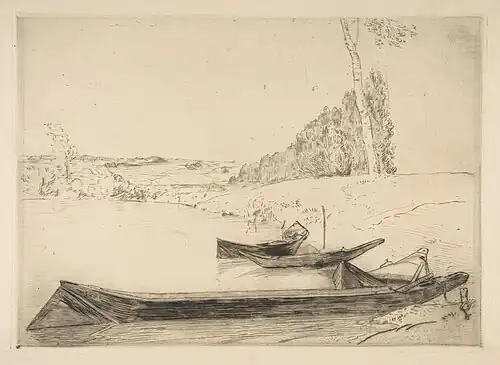 Bachots aux bords de la Seine (1858), New York, Metropolitan Museum of Art.