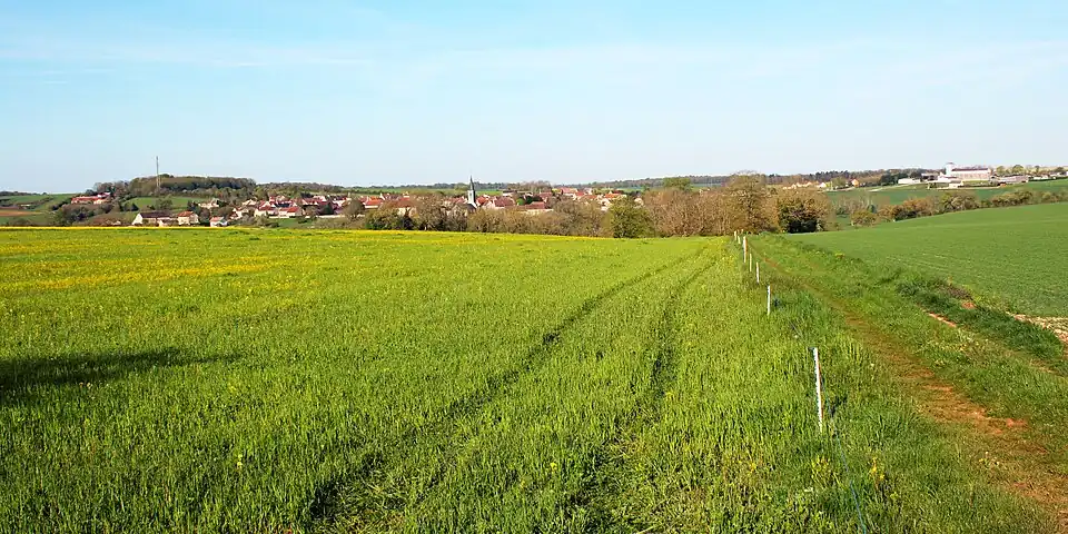 Le bourg vu de la D 971 (ex R.N. 71).