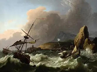 Ludolf Backhuysen, Une tempête en mer (1702)