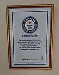 Attestation Guiness World Records 2014.