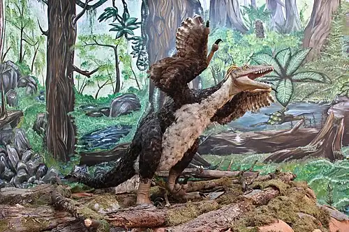 Vue d'artiste du Balaur bondoc (littéralement « dragon trapu » en roumain)