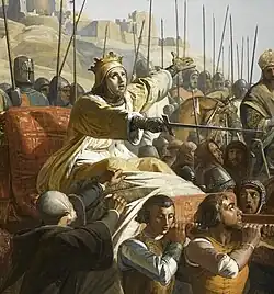 Tableau de Baudouin IV au combat.