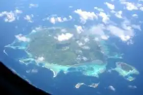 Vue aérienne de l'île Baluan