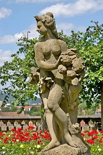 Statue de la roseraie de Bamberg