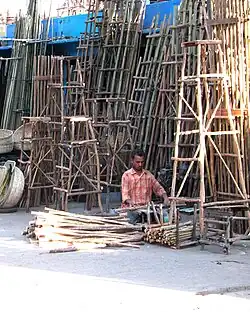Échelles en bambou.