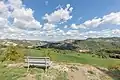 Banc à l'extérieur de Sant'Agata pour profiter du paysage.