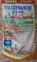 Bannière du combat naval fleuri de 1968.