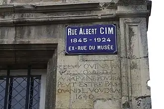 Inscription rue Cim.
