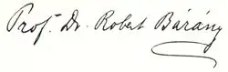 signature de Robert Bárány