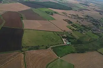 Vue aérienne du site de l'abbaye en 2015.