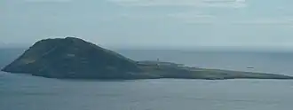 L'île de Bardsey vue de Mynydd Mawr.