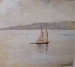 Une barque du Léman en 1905 (Charles Favre).