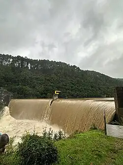 Le barrage après l'épisode cévenol du 19 octobre 2024.