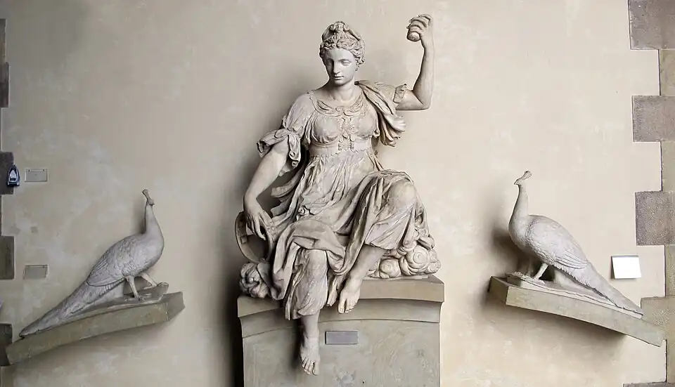 Junon et deux paons, ancienne fontaine du Palazzo Vecchio de Florence. Bartolomeo Ammannati, 1556-1561.