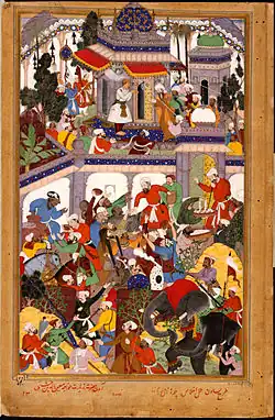 Akbar visite le tombeau de Khwajah Mu'in ad-Din Chisti à Ajmer