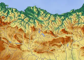 Carte topographique des Montagnes basques.