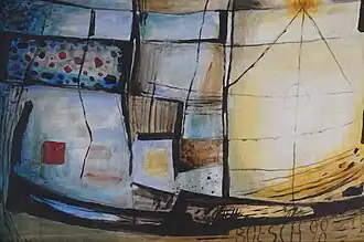 Basse mer, huile sur isorel, 60&nbsp;×&nbsp;81&nbsp;cm, 1998.