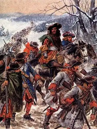 Tableau représentant la traversée des Vosges par le vicomte de Turenne en hiver