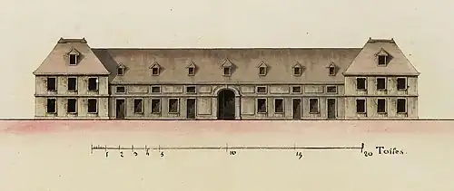 Elévation du bâtiment de la Comédie d'Everly, 1785.