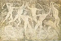 Combat de dix hommes nus